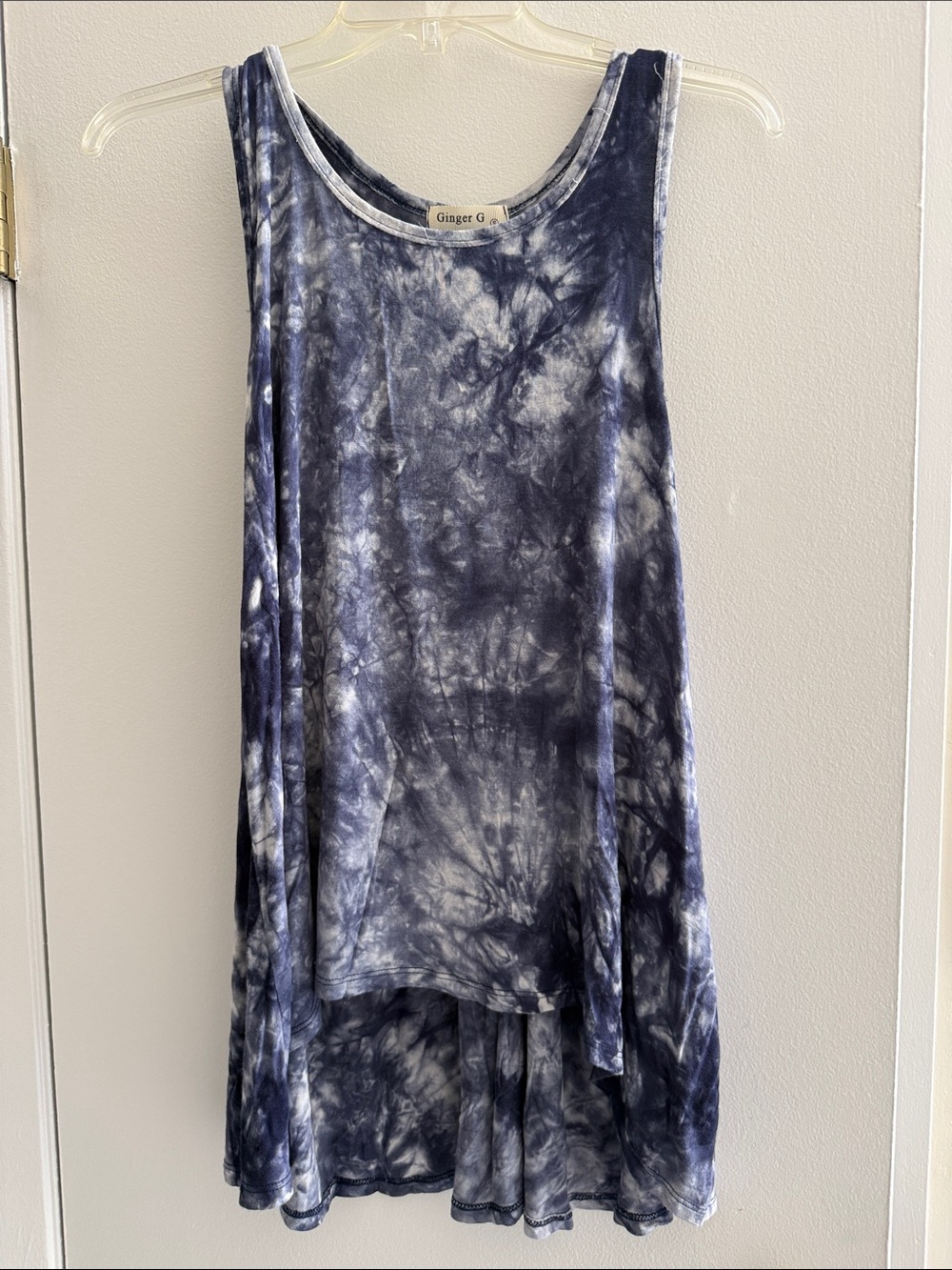 Ginger G Navy & White Tie-Dye Tank Top